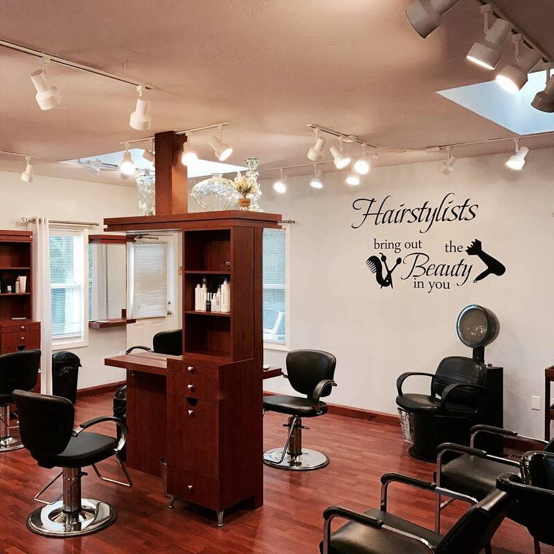 Hairstylists bring out the beauty in you sign in salon before dividers installed